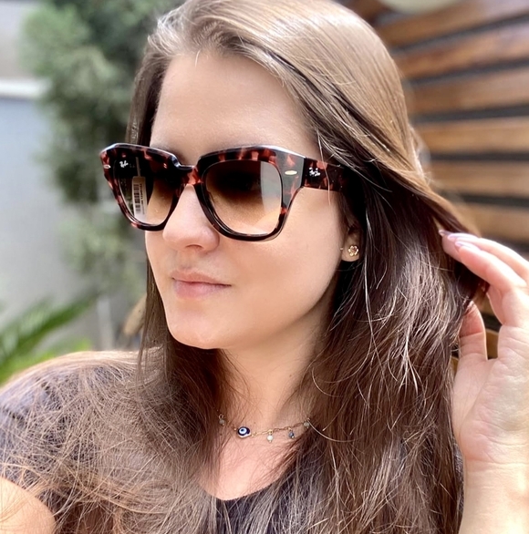 LIKE NEW Ray-Ban State Street Tortoise Gradient Brown RB2186 Sunglasses main image 8